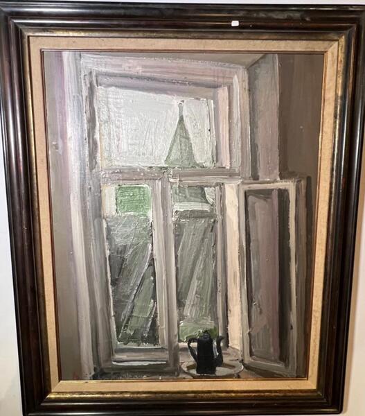 Streetview with a teapot ( oil on canvas )