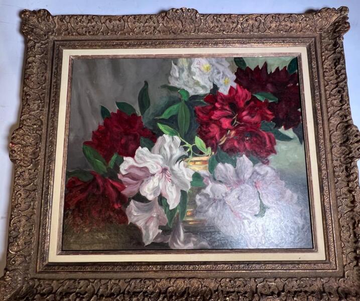 Stillife with flowers ( oil on panel)