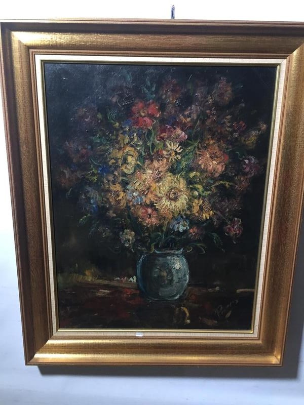 Stilllife with flowers ( oil on canvas)