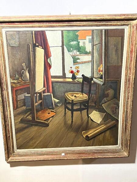 The artist studio ( oil on canvas)