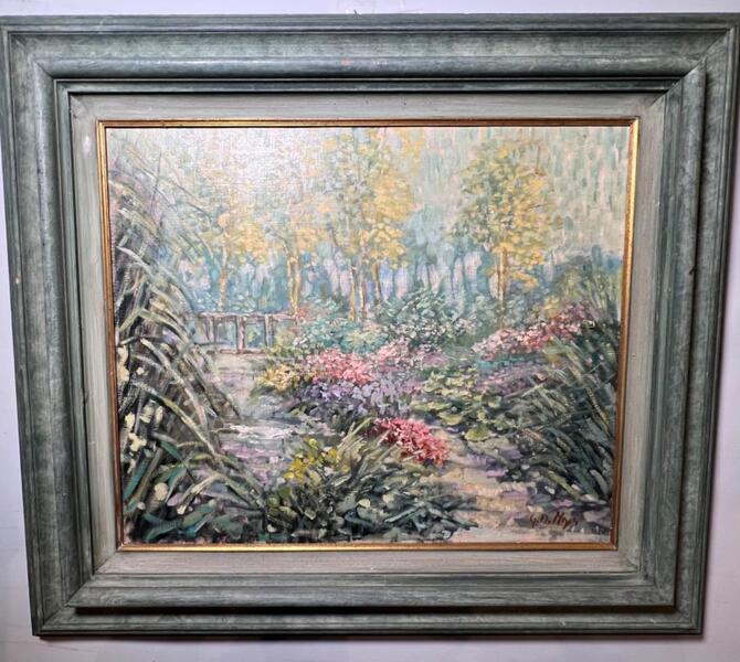 The garden in the summertime ( oil on canvas )
