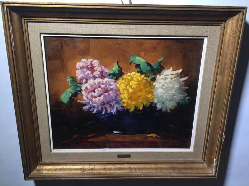 Stillife with flowers ( oil on panel )