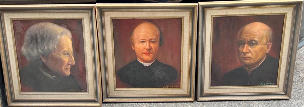 3 portraits of clergy men and 1 portrait of a writer (oil on canvas )