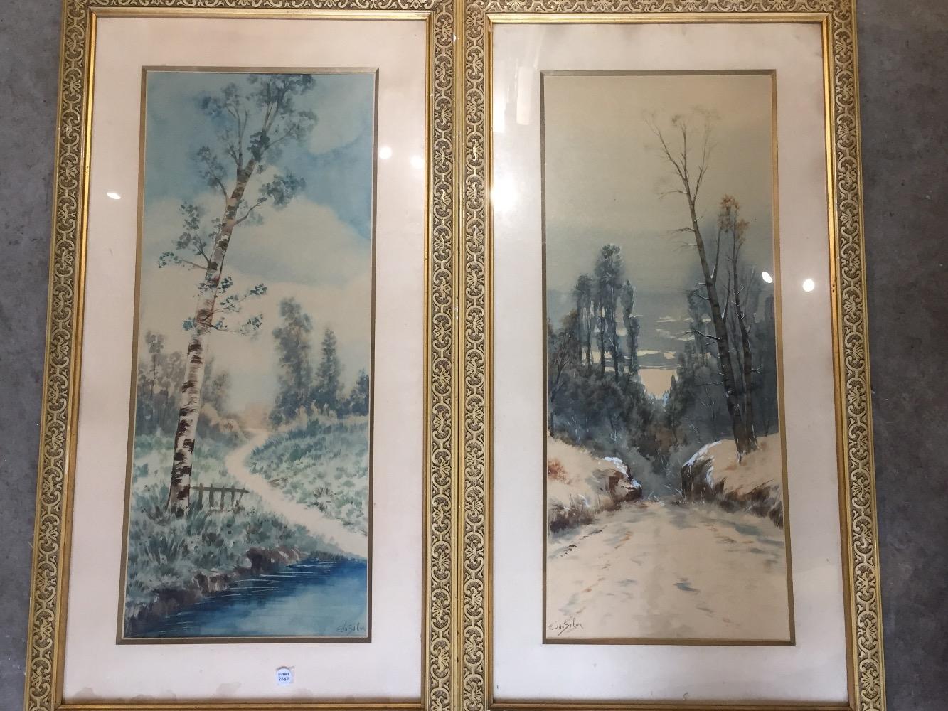 A pair of forest scenes 