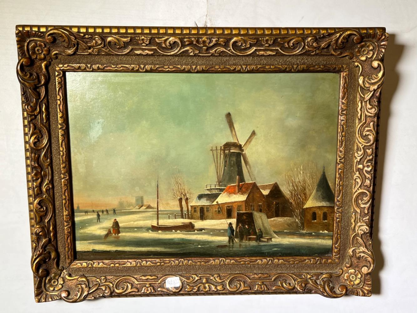 Wintertime ( oil on panel )