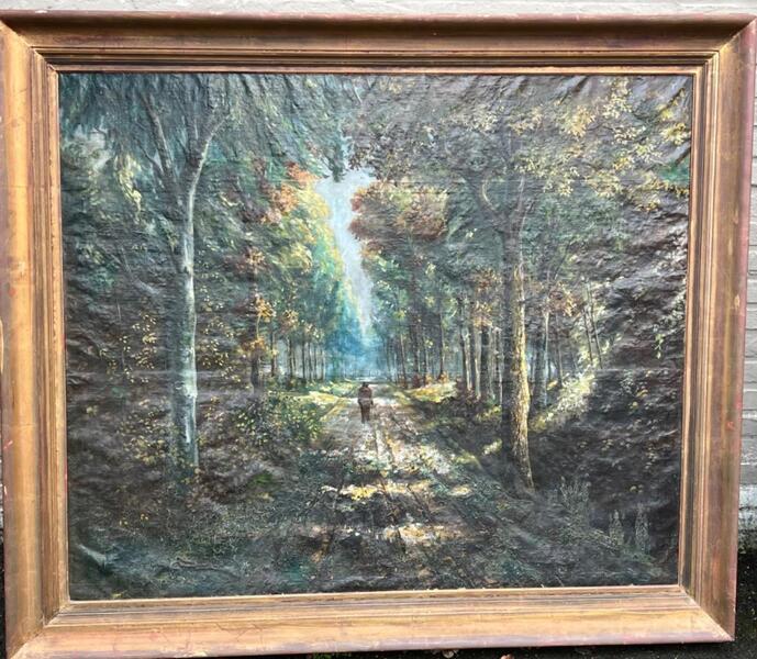A walk in the forest ( oil on canvas )