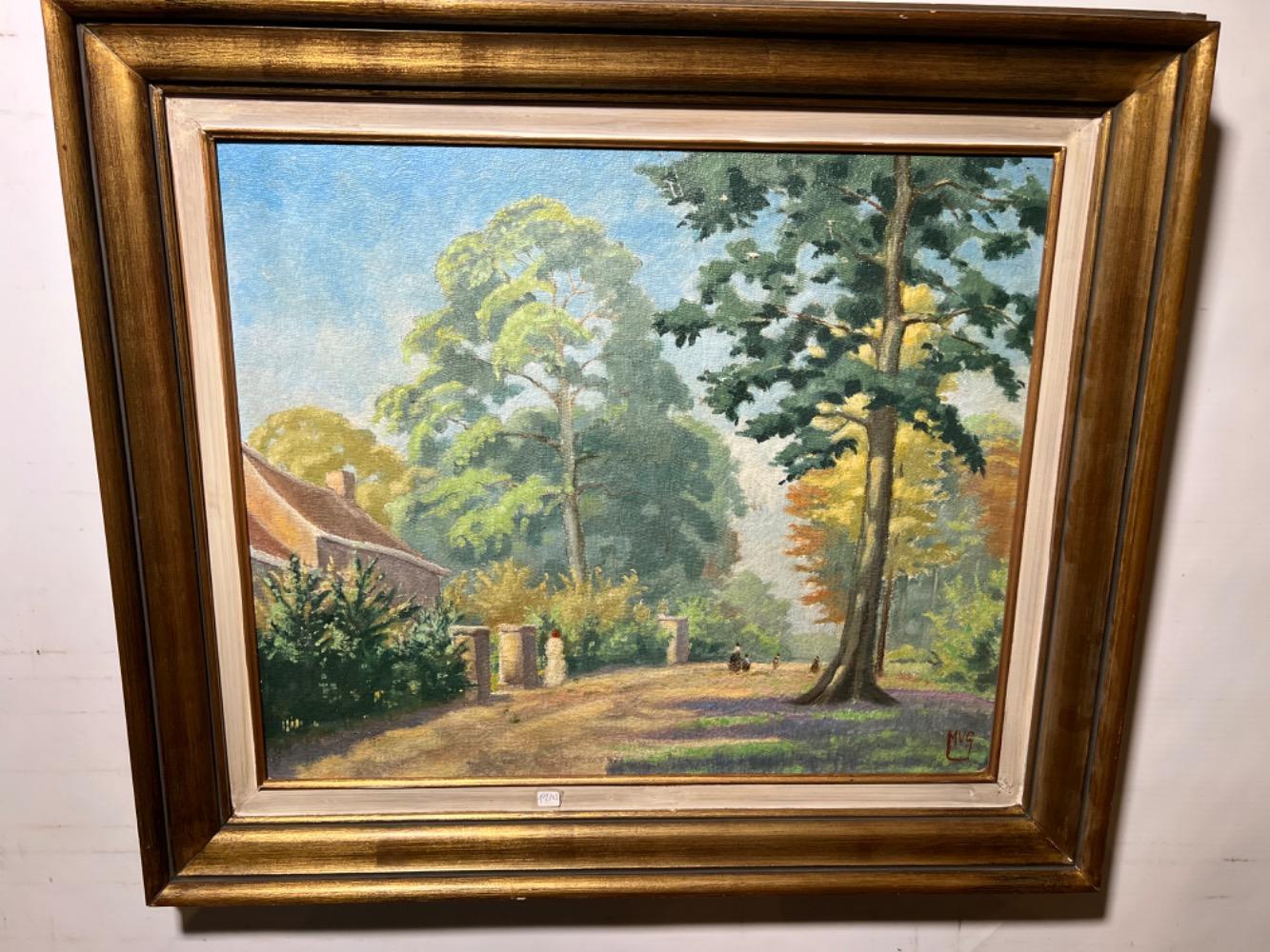 A walk with the family in the summertime ( oil on board )