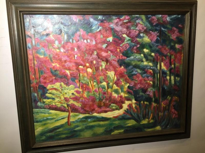 Garden in the summertime ( oil on canvas)