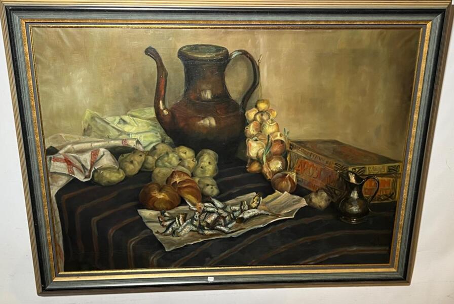 Preparing the dinner ( oil on canvas )