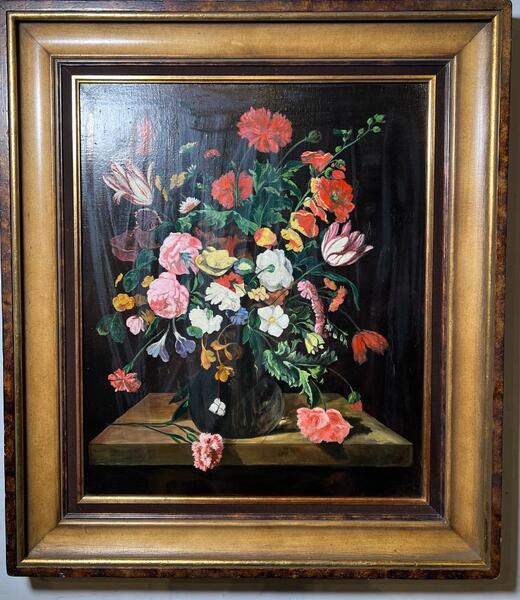 Stillife with flowers ( oil on canvas)