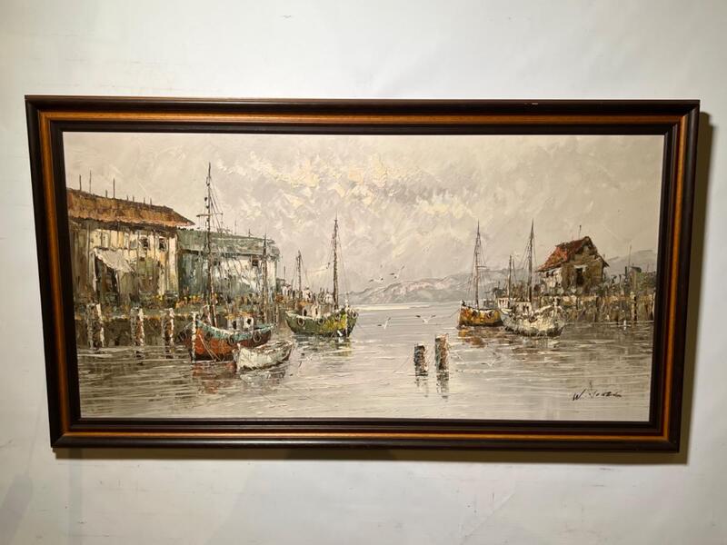 The harbour ( oil on canvas (