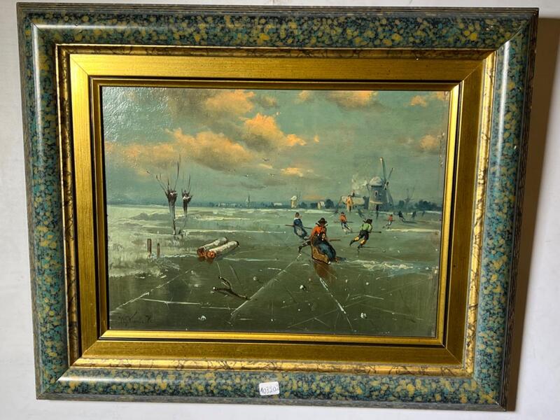 The iceskaters in Holland ( oil on panel )