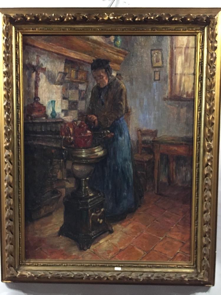 Granny is making coffee