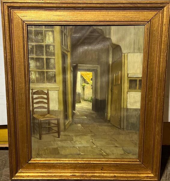 Interior ( oil on canvas on board)