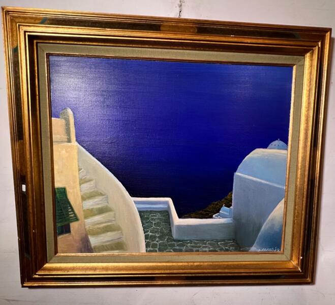 Santorini ( oil on canvas )