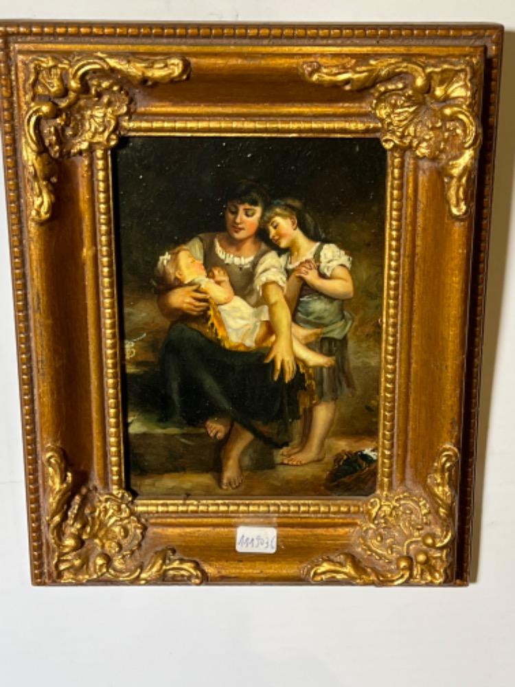 The happy mother ( oil on panel )