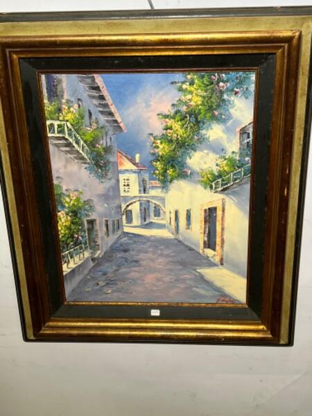 Village in the South of Italy   ( oil on canvas )