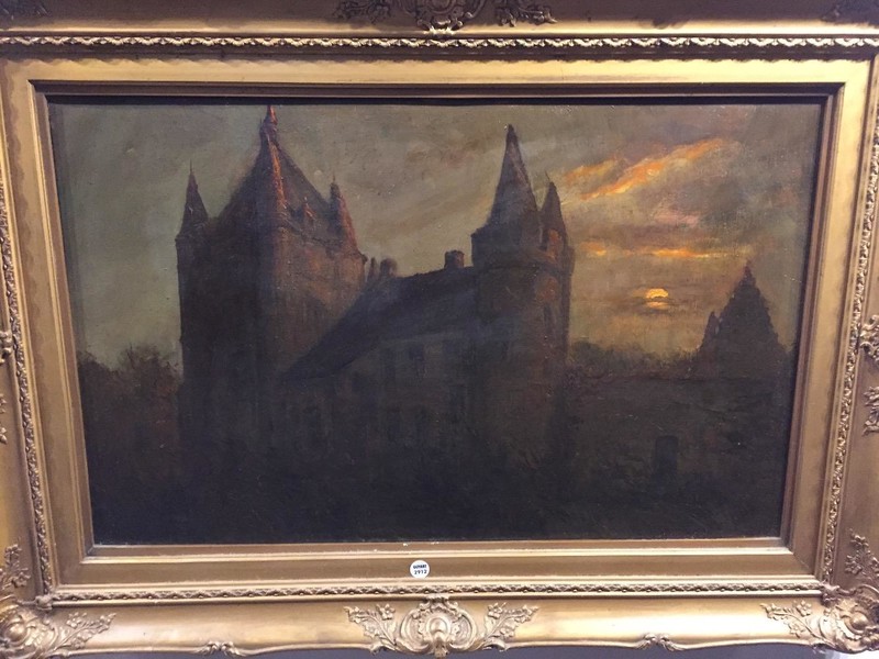 The romantic castle  at night