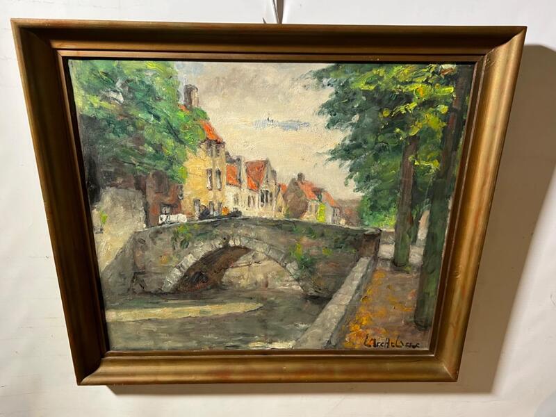 Canal in Bruges ( oil on canvas )