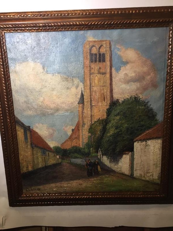 The church of Damme ( oil on canvas)