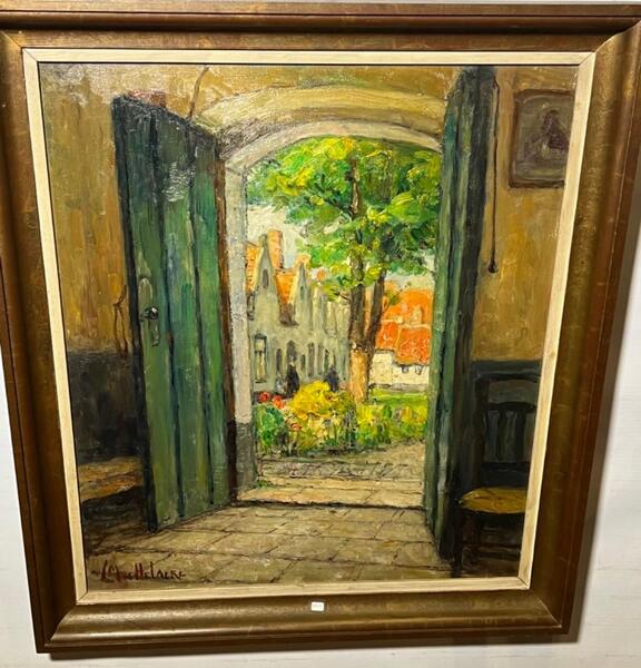 Houses in Bruges ( oil on canvas )