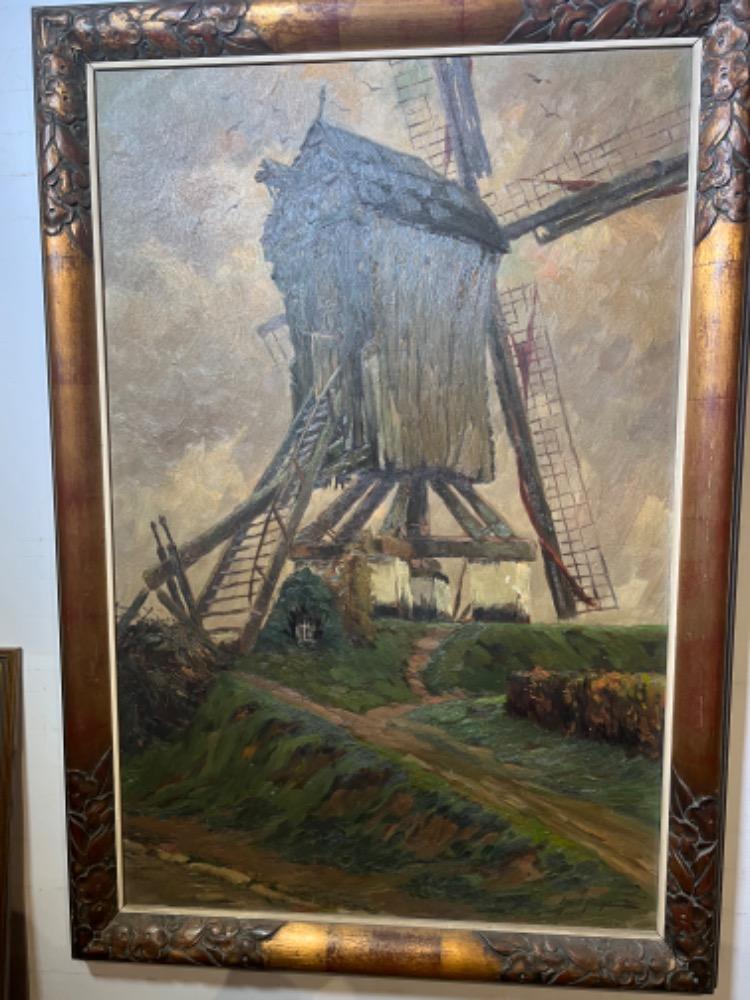 The windmill in the summertime ( oil on panel )