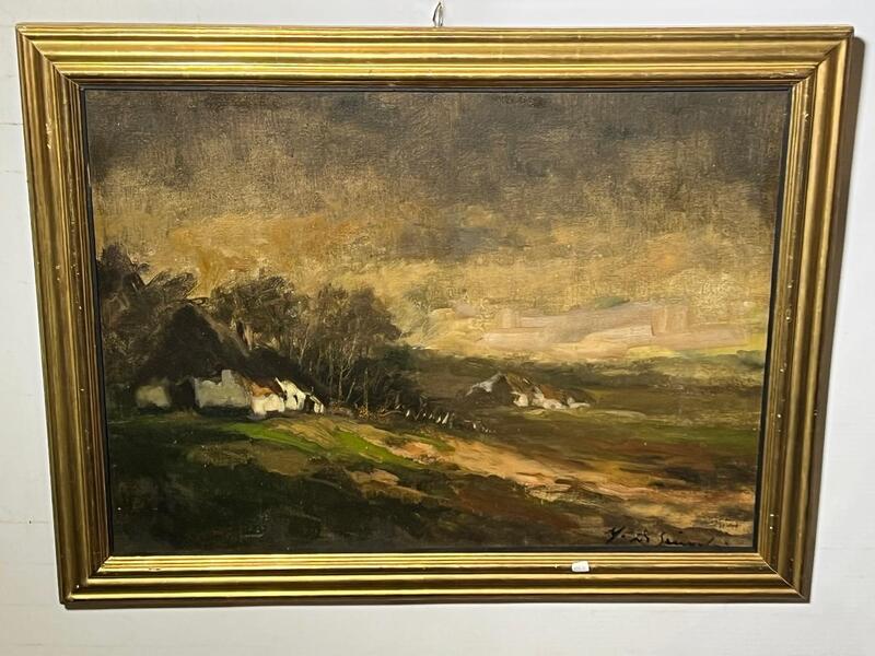 Landscape in Flanders ( oil on canvas)