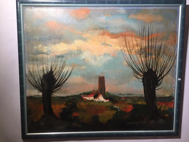 Panoramic view of Damme ( oil on canvas)