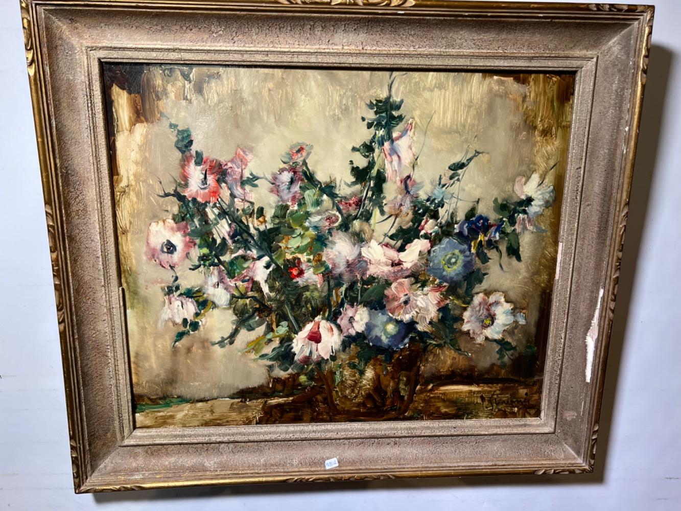 Stillife with flowers ( oil on panel )