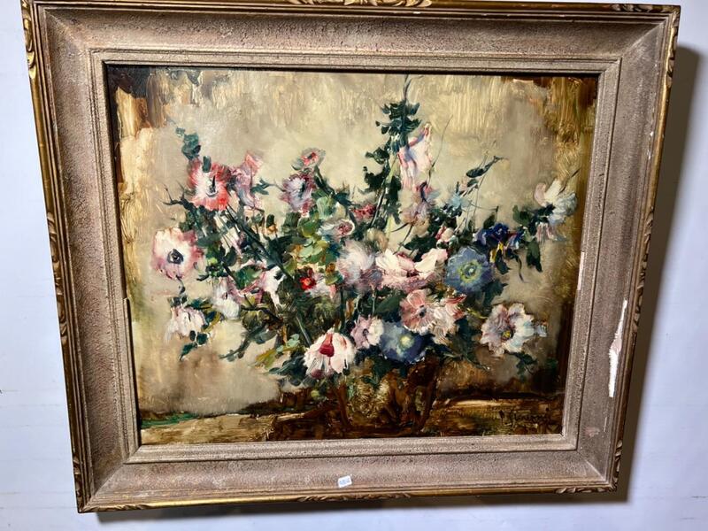 Stillife with flowers ( oil on panel )