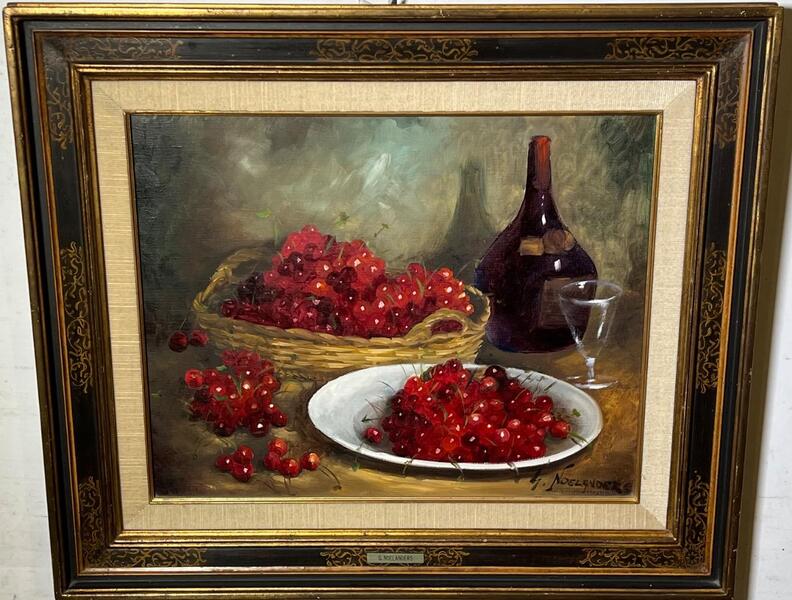 Stillife with cherries ( oil on canvas)