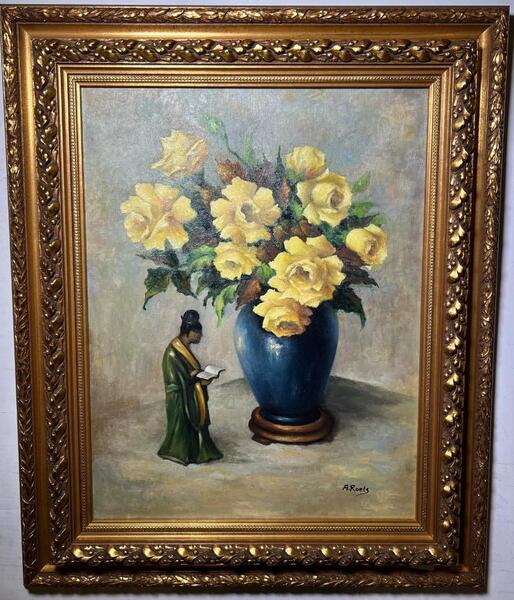 Stillife with roses ( oil on canvas )