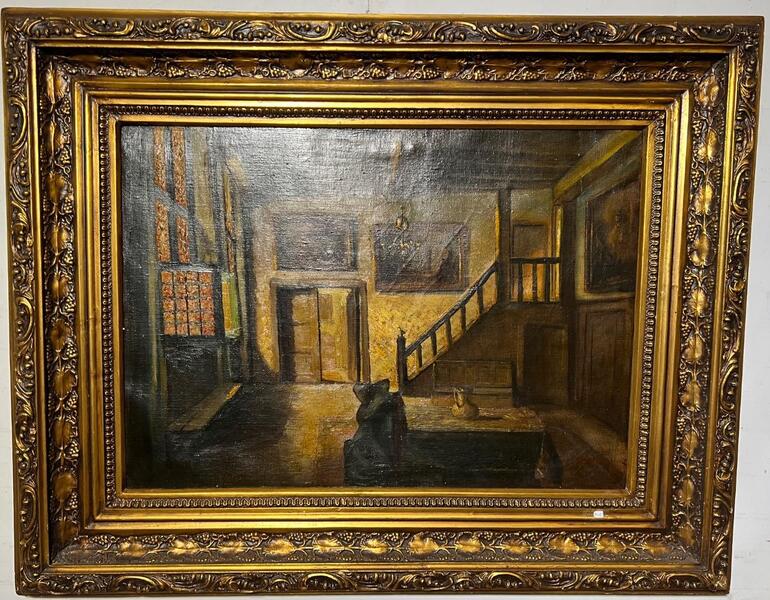 The artist studio ( oil on canvas )