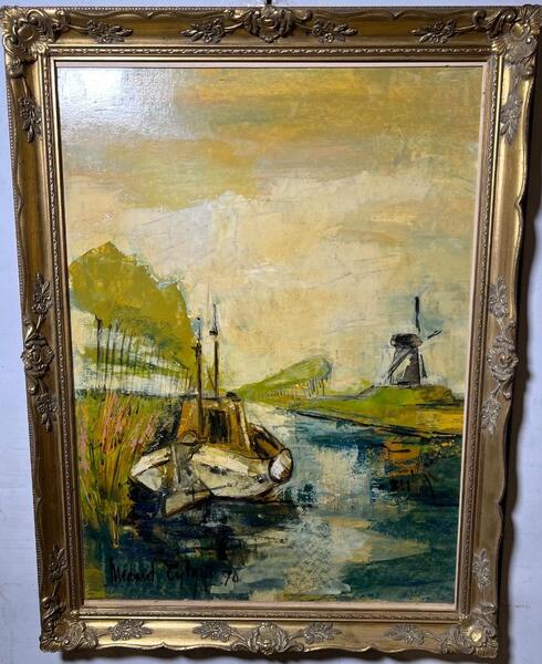 The canal in Damme ( oil on paper on panel )