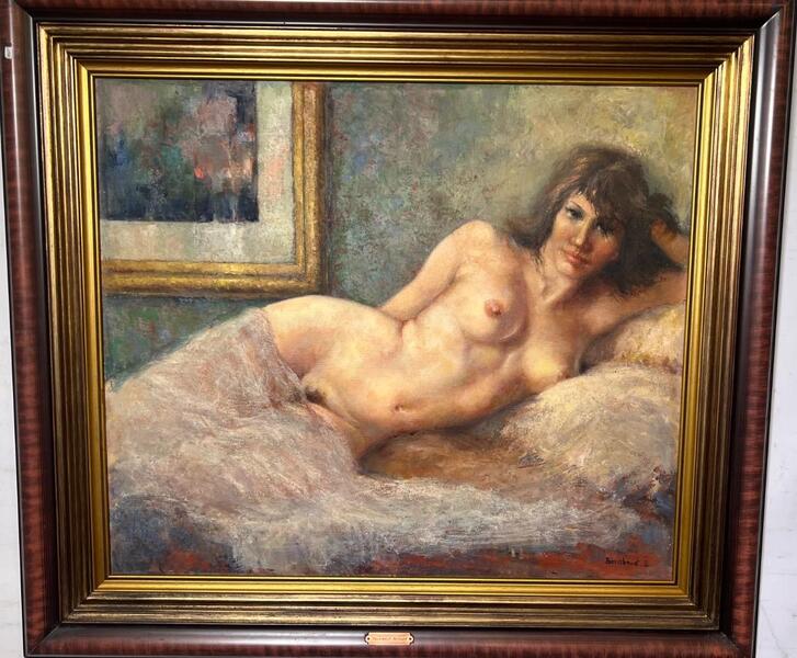 The girl in the artist studio ( oil on canvas )