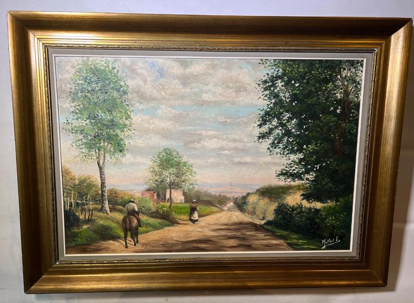 The horseman going to the village ( oil on canvas )