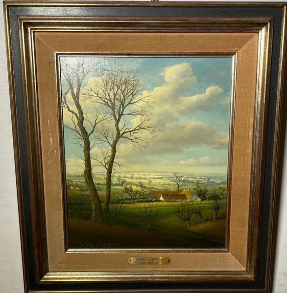 The peaceful village ( oil on canvas )