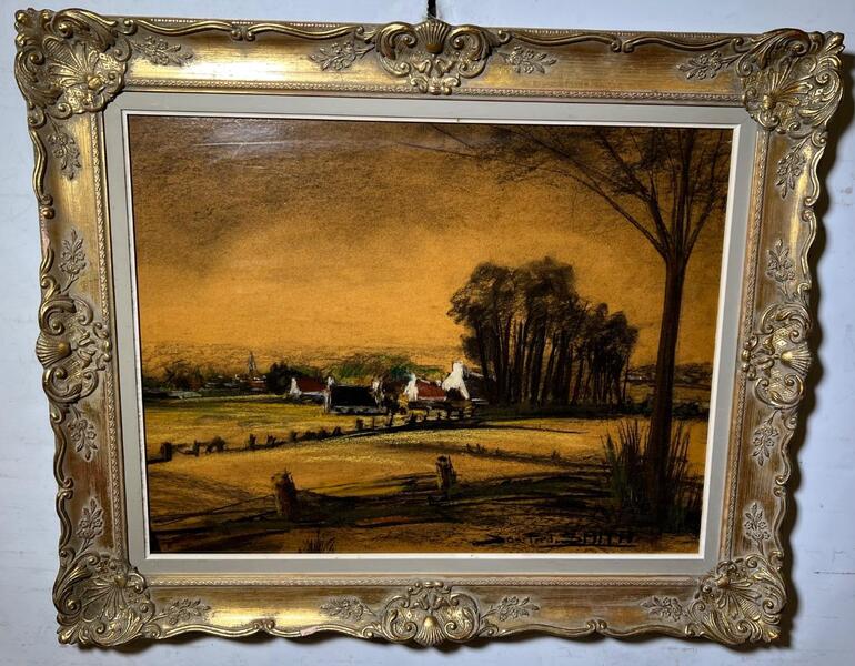 The peaceful village ( oil on paper on panel )