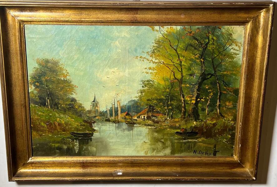 The peaceful village  ( oil on canvas )