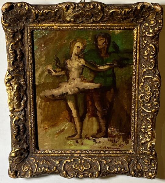 The swann lake ballet ( oil on panel )