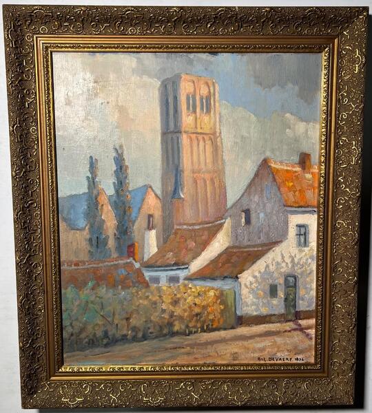 View in the city of Damme ( oil on canvas )